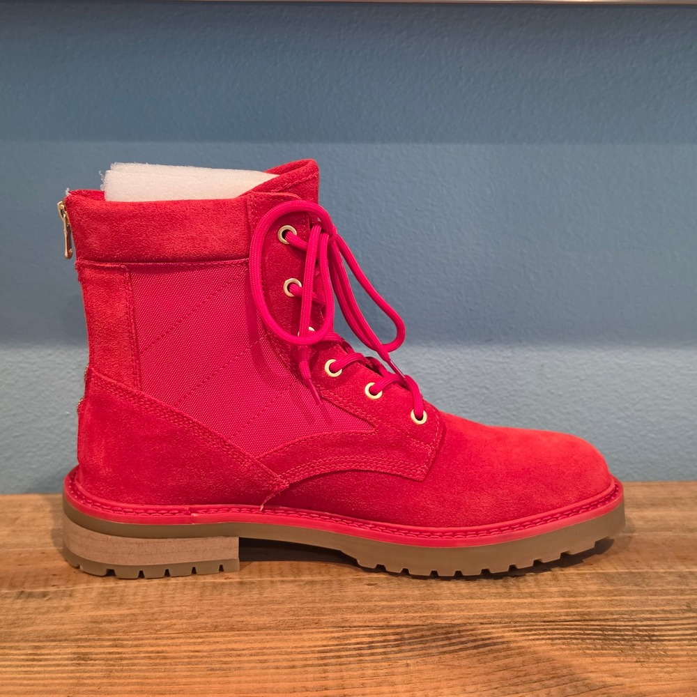 Saint Morta Mens Legion Boot Red Suede Canvas Tactical Combat Zip Size 9 US - Picture 7 of 13